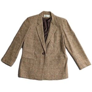 Vintage Dumas Tweed Blazer Womens 8 M Wool Blend USA Academia Jacket